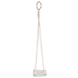 Planter Holder Flowerpot Hanging Rack Hanger with PU Leather Base Cotton Rope for GardeningGreen 10cm