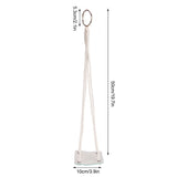 Planter Holder Flowerpot Hanging Rack Hanger with PU Leather Base Cotton Rope for GardeningGreen 10cm