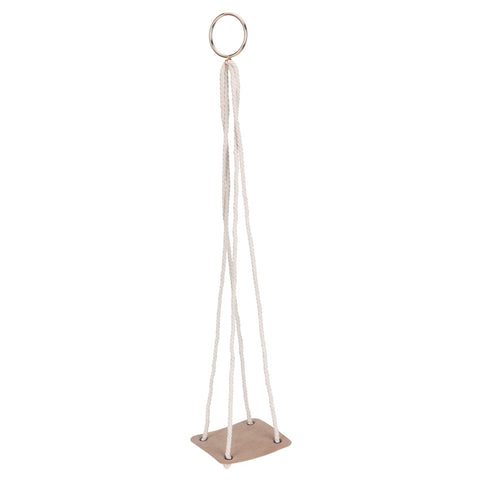 Planter Holder Flowerpot Hanging Rack Hanger with PU Leather Base Cotton Rope for GardeningYellow 10cm