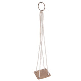 Planter Holder Flowerpot Hanging Rack Hanger with PU Leather Base Cotton Rope for GardeningYellow 10cm
