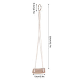 Planter Holder Flowerpot Hanging Rack Hanger with PU Leather Base Cotton Rope for GardeningYellow 10cm