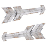 2PCS Wooden Arrows Decor Sign Wall Art Decor Farmhouse Courtyard Wedding SuppliesWhite In Australia - Darrahopens