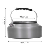 1.6L Portable Camping Coffee Tea Pot Outdoor Fishing Hiking Barbecue Kettle Pot (Black Handle)