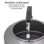 1.6L Portable Camping Coffee Tea Pot Outdoor Fishing Hiking Barbecue Kettle Pot (Black Handle)