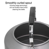 1.6L Portable Camping Coffee Tea Pot Outdoor Fishing Hiking Barbecue Kettle Pot (Black Handle)