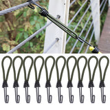 10pcs Tent Elastic Rope with Hook Camping Tent Fixation Elastic Rope Accessories
