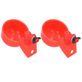 2pcs Automatic Chicken Water Cup Red Plastic Drinking Bowl for Poultry Pigeon Bird In Australia - Darrahopens