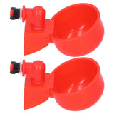 2pcs Automatic Chicken Water Cup Red Plastic Drinking Bowl for Poultry Pigeon Bird