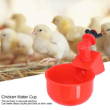 2pcs Automatic Chicken Water Cup Red Plastic Drinking Bowl for Poultry Pigeon Bird