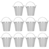 10PCS Flower Pot Mini Succulent Plant Pot Small Metal Bucket for Indoor Outdoor DecorSilver 4x5.5x6cm In Australia - Darrahopens