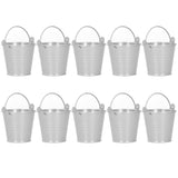 10PCS Flower Pot Mini Succulent Plant Pot Small Metal Bucket for Indoor Outdoor DecorSilver 4x5.5x6cm
