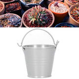 10PCS Flower Pot Mini Succulent Plant Pot Small Metal Bucket for Indoor Outdoor DecorSilver 4x5.5x6cm In Australia - Darrahopens
