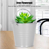 10PCS Flower Pot Mini Succulent Plant Pot Small Metal Bucket for Indoor Outdoor DecorSilver 4x5.5x6cm In Australia - Darrahopens