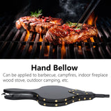 Wooden Blower Fire Bellows for Barbecue Cookout Outdoor Camping Long Handle Fireplace Tools