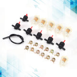 Gas Tank Shut Off Valve Clamp Fuel Filter Fuel Line Kit Lawn Mower Brush Cutter Accessory