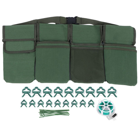 Gardening Tools Set Green Waist Bag Plant Support Clips Adjustable Cable Ties Kit In Australia - Darrahopens