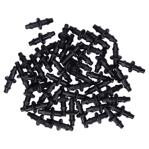 100PCS 4/7 2‑Way Connector Drip Irrigation Connector Fitting Garden Irrigation Accessories