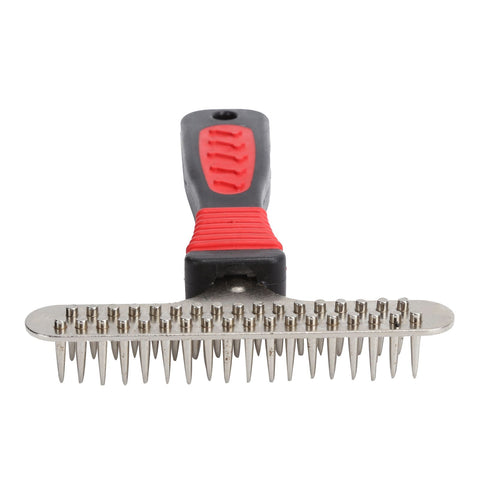 Pet Fur Grooming Rake Stainless Steel Cleaning Brush Comb Dematting Tool for Dogs RabbitsDouble Row In Australia - Darrahopens