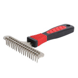 Pet Fur Grooming Rake Stainless Steel Cleaning Brush Comb Dematting Tool for Dogs RabbitsDouble Row In Australia - Darrahopens