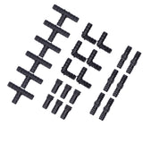 24Pcs/Set Drip Irrigation Fitting Kit 1/2 Tubing Barbed Connectors for Garden Greenhouse