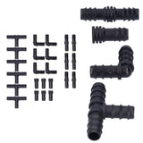 24Pcs/Set Drip Irrigation Fitting Kit 1/2 Tubing Barbed Connectors for Garden Greenhouse
