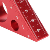 Aluminum Alloy Triangular Ruler Thicken Height Ruler DIY Woodworking Measuring Tool