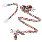 2Pcs Bird Stand Rope with Bell Colorful Hanging Cotton Rope Parrots Climbing Bar Toys