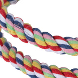 2Pcs Bird Stand Rope with Bell Colorful Hanging Cotton Rope Parrots Climbing Bar Toys