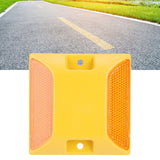 6PCS Double Yellow Plastic Road Reflectors Street Pavement Driveway Stud Markers
