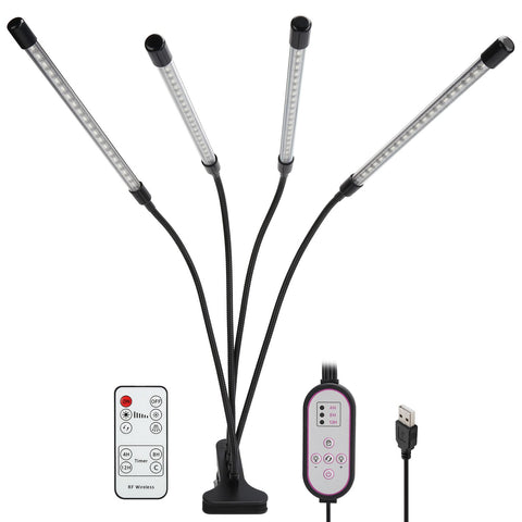 5V 40W LED Grow Light USB 4 Tube Full Spectrum Fill Light with Cip for Indoor Plants In Australia - Darrahopens
