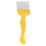 21 Tines Honey Cutter Non Slip Stainless Steel Beekeeping Honey Uncapping Fork Yellow