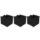 3Pcs Plant Growing Bag with Handles Black Square Felt Garden Vegetable Grow Container19.5x19.5x20cm In Australia - Darrahopens
