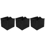3Pcs Plant Growing Bag with Handles Black Square Felt Garden Vegetable Grow Container19.5x19.5x20cm In Australia - Darrahopens
