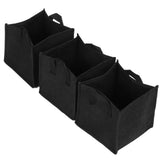 3Pcs Plant Growing Bag with Handles Black Square Felt Garden Vegetable Grow Container19.5x19.5x20cm