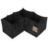 3Pcs Plant Growing Bag with Handles Black Square Felt Garden Vegetable Grow Container23.5x23.5x25cm