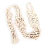 Cotton Rhombus Rope Pattern Plant Hanger with 12 Beads Hanging Flower Pot Holder for Home Decor