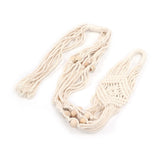 Cotton Rhombus Rope Pattern Plant Hanger with 12 Beads Hanging Flower Pot Holder for Home Decor