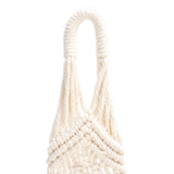 Cotton Rhombus Rope Pattern Plant Hanger with 12 Beads Hanging Flower Pot Holder for Home Decor