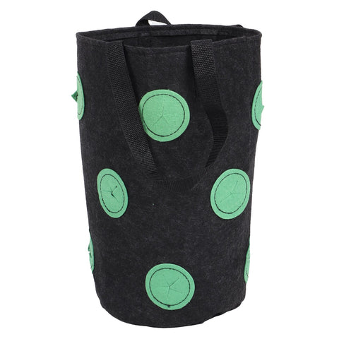 12 Holes Strawberry Planter Bag with Handles Portable Felt Plant Growing Bag for GardenBlack 20x35cm In Australia - Darrahopens
