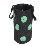 12 Holes Strawberry Planter Bag with Handles Portable Felt Plant Growing Bag for GardenBlack 20x35cm