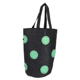 12 Holes Strawberry Planter Bag with Handles Portable Felt Plant Growing Bag for GardenBlack 20x35cm