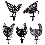 5Pcs Chicken Stakes Set Acrylic Animal Shape Statues Decoration for Garden Yard Black In Australia - Darrahopens