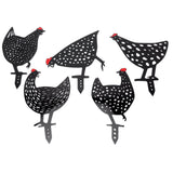 5Pcs Chicken Stakes Set Acrylic Animal Shape Statues Decoration for Garden Yard Black In Australia - Darrahopens