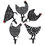 5Pcs Chicken Stakes Set Acrylic Animal Shape Statues Decoration for Garden Yard Black In Australia - Darrahopens