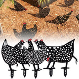 5Pcs Chicken Stakes Set Acrylic Animal Shape Statues Decoration for Garden Yard Black In Australia - Darrahopens