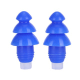 Reusable Ear Plugs Waterproof Silicone Earplugs Noise Reduction for Swimming Sleeping(Blue Box )