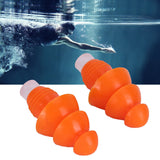 Reusable Ear Plugs Waterproof Silicone Earplugs Noise Reduction for Swimming Sleeping(Orange Box )