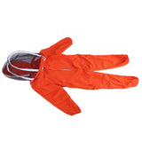 One Piece Beekeeping Suit with Veil Hood Children kids Beekeeping Protective Clothes(Orange L)