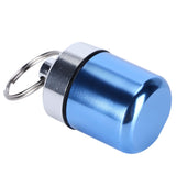 Waterproof Medicine Box Aluminium Alloy Mini Pills Case Holder for Swimming Pool SaunaLight Blue