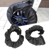2Pcs Stroller Wheel Cover Oxford Cloth Dustproof Infant Pushchair Tire Protector(Pour une grande roue de 18 à 25 cm de diamètre )